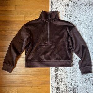 All in Motion Chocolate Brown Fleece Top